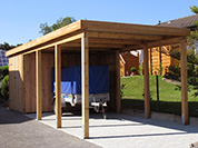 Carport 310x800 cm · Lärche · Abstellraum 200 cm