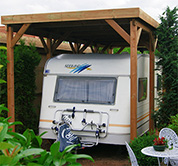 Carport 410x800 cm · Kiefer kdi · Pfostenlänge ca. 300 cm
