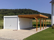 Carport 410x600 cm · Lärche · Wandanbau