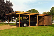 Carport 610x900 cm · Kiefer kdi · Abstellraum ca. 300 cm