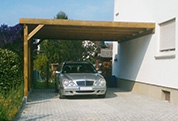 Carport 510x600 cm · Kiefer · Wandanbau · Pfostenlänge ca. 240 cm