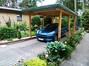 Carport 310x510 cm · Lärche · Bitumenschindeln bauseits vom Kunden